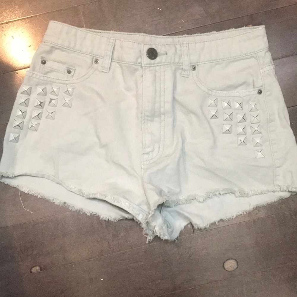 BDG highwaist denim turquoise shorts.